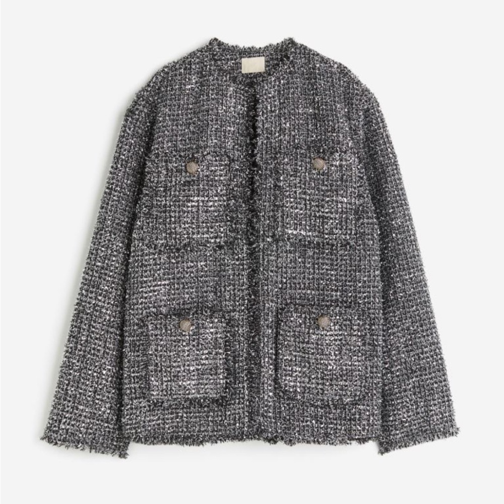 H&M silver textured jacket